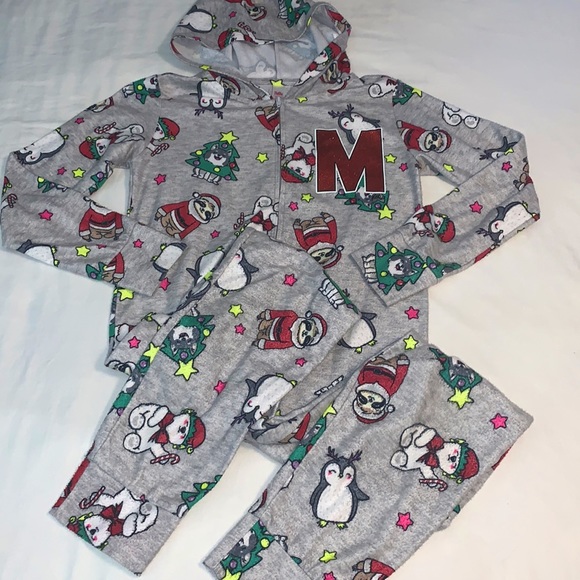 Justice | Pajamas | Sale Justice Girls Initial M Hooded One Piece Pajamas  Size | Poshmark